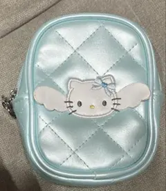 サンリオ　エンジェルキティ　キルティングポーチ　ブルー