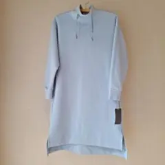 【試着のみ】チュニック ワンピース 長袖 スウエット くすみブルー M～L