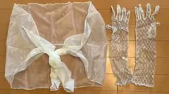 レース　手袋　グローブ　チュール　ケープ　ストール　ドレス用　コスプレ　白