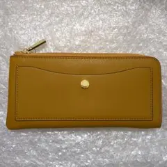 新品未使用 Ｌ字ファスナー長財布 マスタード系統 合皮 レガートラルゴ