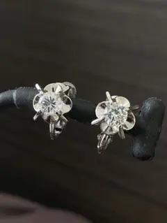 桜爪風 イヤリング シルバー クリスタル デッドストック 新古品