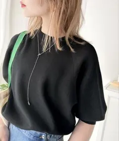 新品タグ付き　クラシカルエルフ　ラグランコンパクトスウェット風ニット　M