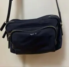 agnès b. ネイビー ショルダーバッグ　美品