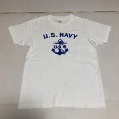 美中古/ USA製mayo SPRUCEメイヨースプルースTシャツ(S)白×青のサムネイル