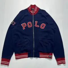 ラルフローレン ジップアップ スウェット XL 紺 POLOワッペン 6366