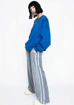 SLY - BOYFRIEND ハイゲージ オーバーサイズ ブルーニット