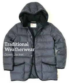 【美品】トラディショナルウェザーウェア　ダウンジャケット　ウール　グレー