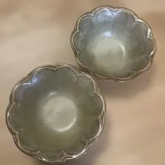花弁型陶器ボウル2個セット