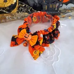 ハロウィン幅広シュシュ(パープル①)わんちゃん猫ちゃん用 - メルカリ