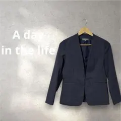 【A day in the life】ノーカラージャケット 紺 セレモニー