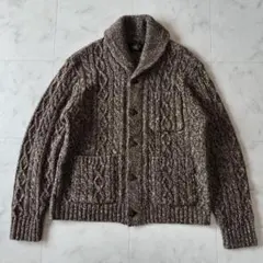 RRL マールドアランニットショールカラーカーディガン XL ブラウン ウールのサムネイル