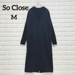 So Close 異素材ドッキングワンピース M ブラック ロング ニット