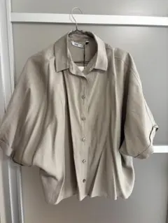 【新品】ZARA レディース ベージュ M-Lサイズ ドルマンシャツ
