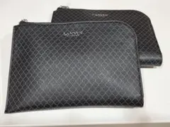 トルコ航空のLANVIN トラベルポーチ ブラック2個セット
