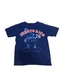 Disney ミッキー・マウス Tシャツ Sサイズ ネイビー プエルトリコ