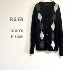 【P.S.FA】メンズ 長袖カーディガン リバーシブル アーガイル✖️無地