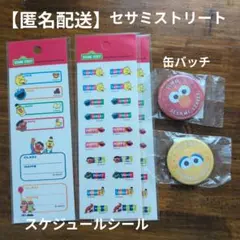 【匿名配送】セサミストリート　エルモ　ビッグバード　缶バッチ　スケジュールシール