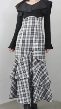 【dazzlin】アシメマーメイドコルセットワンピース ブラック