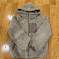 グレー フード付き ボアジャケット　エムサイズ