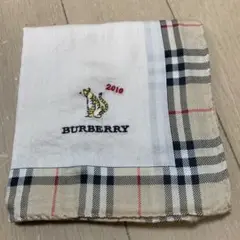 【送料込み】BURBERRY ハンカチ 2010年寅年モデル 干支シリーズ