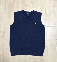 お値下げ　Polo ポロラルフローレン　ネイビー Vネックニットベスト　M