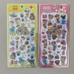 プチドロップステッカー　ミニーちゃん・トイストーリー2点セット