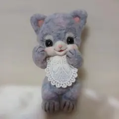 青い目のちびネコちゃん　テディベア　作家　ぬいぐるみ 青い目のちびネコちゃん テディベア 作家 ぬいぐるみ - メルカリ