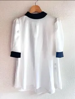 Maglie par ef de ボウタイ 半袖ブラウス ホワイト 9号 - メルカリ