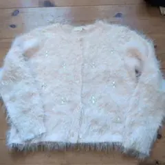 HusHush キッズ カーディガン 120cm ビジュー装飾