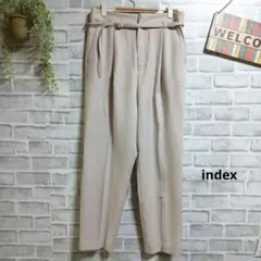 インデックス テーパードパンツ スラックス ベルト付き 大人可愛い 上品 無地のサムネイル