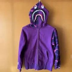 A BATHING APE シャークパーカー　パープル色　Mサイズ　美品
