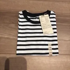 新品未使用タグ付き　無印　ボーダーTシャツ　110のサムネイル