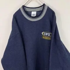 USA古着 neff spx warriors 刺繍 スウェット ネイビー