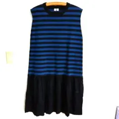 ユニクロ　ボーダーカットソー　ワンピース　Mサイズ