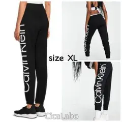 【新品】カルバンクライン ロゴ ジョガーパンツ ブラック XL