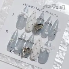 サイズオーダー】ネイルチップ♡グリーン 緑 量産型地雷韓国ワンホン