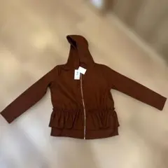 テラコッタ色フード付きジャケット L