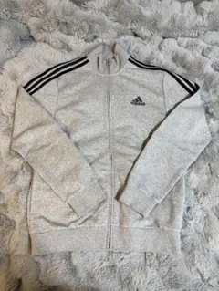 adidas グレー ジップアップ トラックジャケット