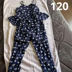 セットアップ　紺色に小花　120