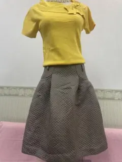 キルティングスカート ひざ丈スカート