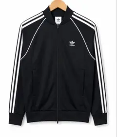 adidas SST トラックジャケット 黒白 L 刺繍ロゴ