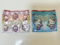 マツケンサンバ　ハローキティ　クリアラメポーチ　ブルー　パープル