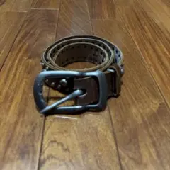 【ヴィンテージ】レザーベルト ブラウン シンプルデザイン バックル