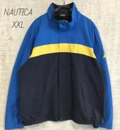 NAUTICA ノーティカ 刺繍 ナイロンジャケット 青 ネイビー XL XXL