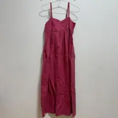 ユニクロリネンブレンドギャザーキャミソールワンピース（標準丈115〜126cm）