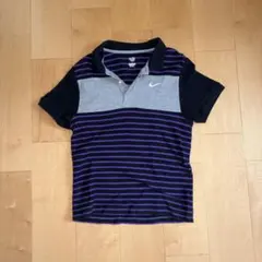 NIKE ナイキ ポロシャツ ボーダー ブラック パープル M