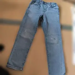 ライトブルーダメージ加工デニムパンツ