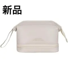 新品 化粧ポーチ 大容量 コスメポーチ メイクポーチ 化粧バッグ 白　ホワイト