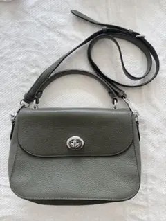 コーチ　２ウェイ；ショルダーバッグ／ハンドバッグ　モスグリーン