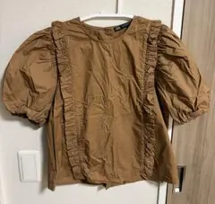 ZARA コットン　ブラウス　ブラウン